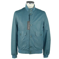 Thumbnail for Elegant Petrol Blue Leather Jacket