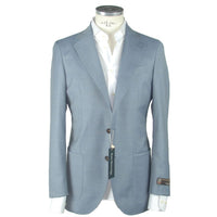 Thumbnail for Elegant Slim Light Blue Wool Blazer