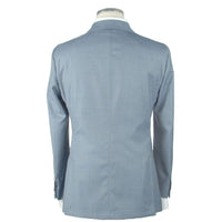 Thumbnail for Elegant Slim Light Blue Wool Blazer