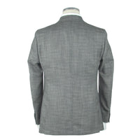 Thumbnail for Elegant Gray Slim Wool-Linen Blend Blazer
