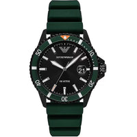 Thumbnail for Sleek Diver Timepiece with Green Silicone Band