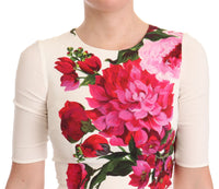 Thumbnail for Elegant Floral Midi Bodycon Dress